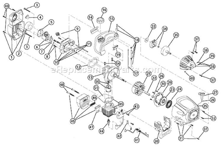 Page B Diagram and Parts List for YM75 41ADY75C401 Yard Man Trimmer